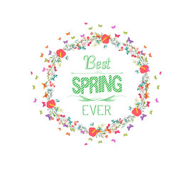 spring with flower and butterflies the wreath 2