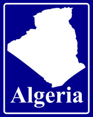 silhouette map of Algeria