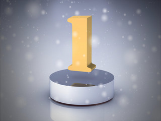 The Number 1 - Gold (high resolution 3D image)