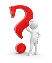 Man and quest (clipping path included)