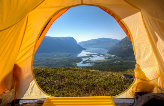 Tent lookout over Rautasjaure - Norrbotten - Sweden