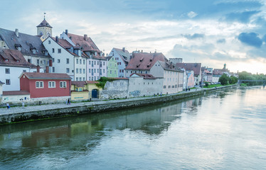 Obraz premium Beautiful medieval architecture of Regensburg, Germany