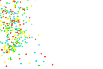 Konfetti auf weißem Hintergrund