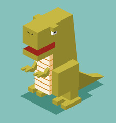 T-Rex. 3D Pixelate