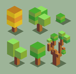 Trees. 3D Pixelate