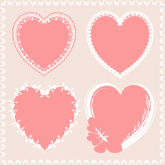 Valentineы day hearts design lace