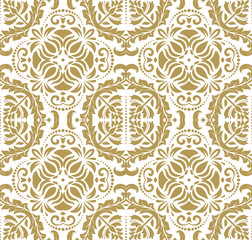 Wallpaper in the style of Baroquen. Golden Abstract Vector