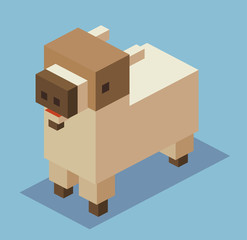 Goat in 3D Pixelate