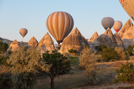 Tourist attraction of Cappadocia , the flight with the balloon
