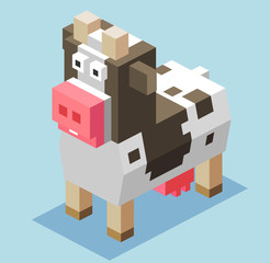 3D Pixelate Cattle