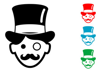 Pictograma icono millonario en varios colores