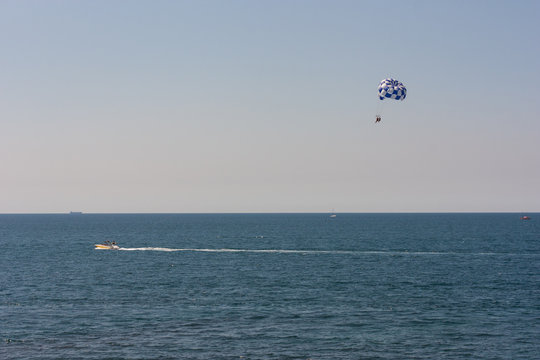 Black sea extreme attraction with parashute