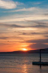 Fototapeta na wymiar Black sea Sunset in gelenzik city