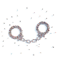 People in the form of handcuffs.