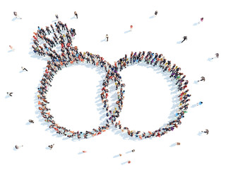 People in the form of wedding rings.