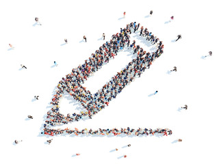 People in the form of a stick.