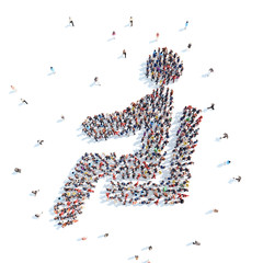 People in the form of a seated person,  driver.