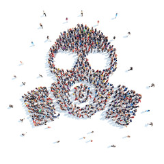 People in the form of a gas mask.