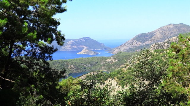 Panorama of coastline landscape of mediterranean sea turkey