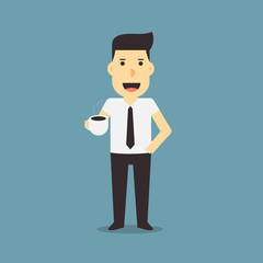 businessman holding coffee