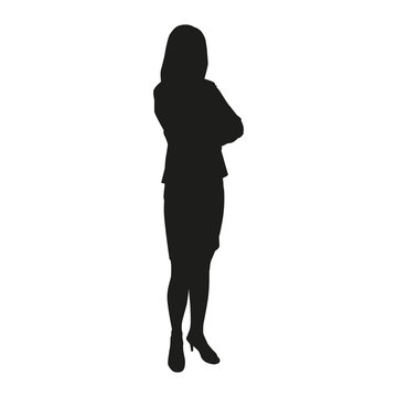 Business woman vector silhouette