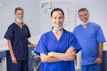 Portrait of smiling co-workers standing