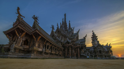 Sunset on the Sanctuary of Truth Pattaya