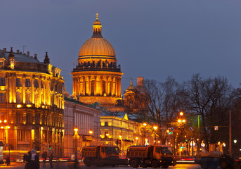 Evening St. Petersburg. View on St. Isaac's Cathedral