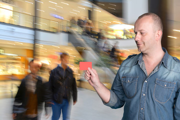 Man holding credit card