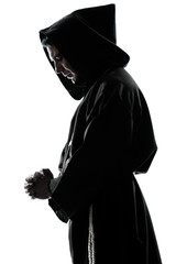 Naklejka premium man monk priest silhouette praying