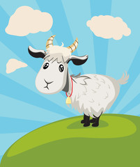 Obraz na płótnie Canvas Goat on Lawn