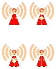 russian dolly as wi fi icon set