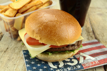burger, cola et frites