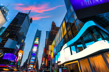 Naklejka premium Usunięto reklamy z Times Square Manhattan w Nowym Jorku