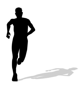 silhouette di uomo che corre