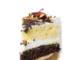 Chocolate cake isolated