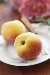 Peaches on a plate