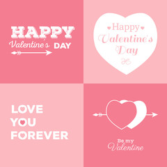Valentines cards set