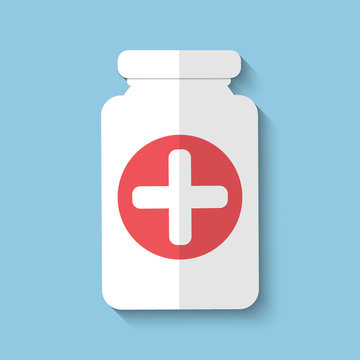 Vector drug jar flat icon.