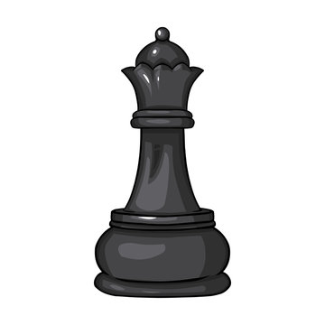 Vector Single Cartoon Chess Figure - Queen