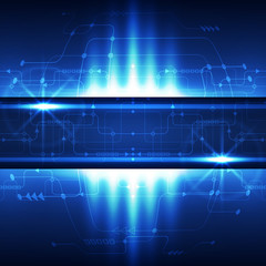 Fototapeta premium Abstract technology concept blue background. Vector illustration