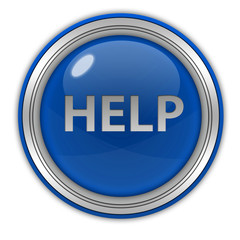 help circular icon on white background