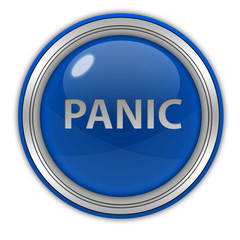 panic circular icon on white background
