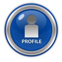 Profile circular icon on white background