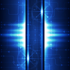 Abstract technology concept blue background. Vector illustration