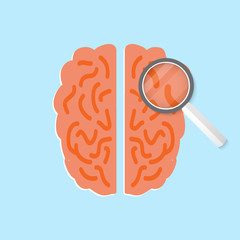 Vector flat human brain icon.