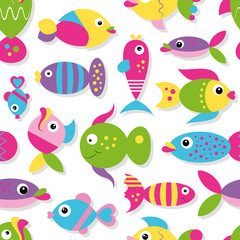 colorful cartoon fish collection pattern