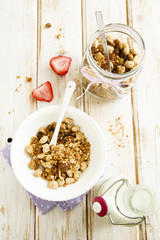 Bran and oats granola with fruits