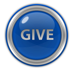 Give circular icon on white background