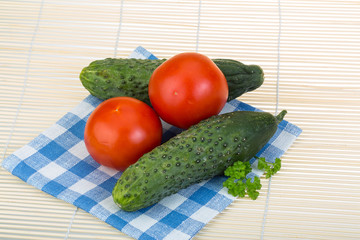 Tomato and cucumber